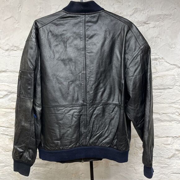 Vintage Weekends Heavily Distressed Faded Soft Leather Bomber Jacket - Picture 2 of 15